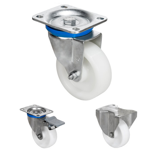 Stainless Steel Casters White Polypropylene wheel 132-882 lb 60-400 kg -Outdoors & Marine